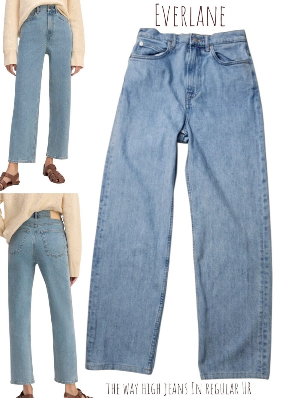 Everlane the way high jeans regular HR Women's light indigo Denim Blue Jean 26
